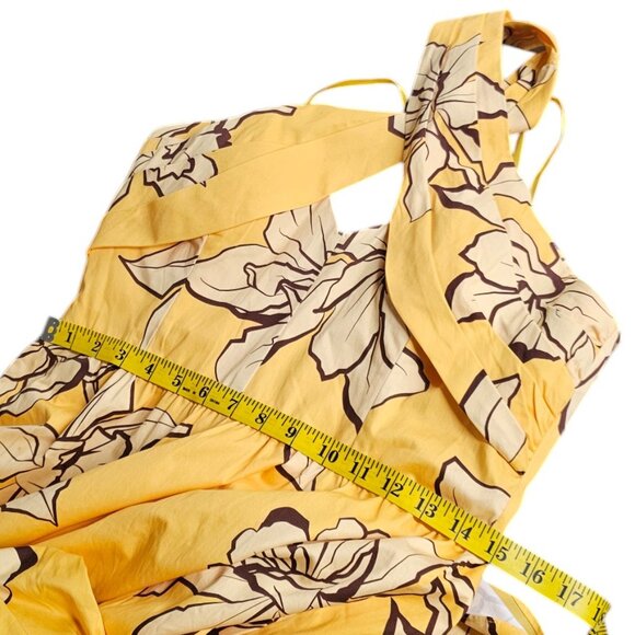 Anthropologie Hutch Floral Halter Maxi Dress Size 8 Slit Front NWT Guest Dress - Picture 4 of 11